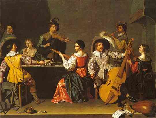 schilderij jan van bijlert muziekgezelschap muziek maken en zingen